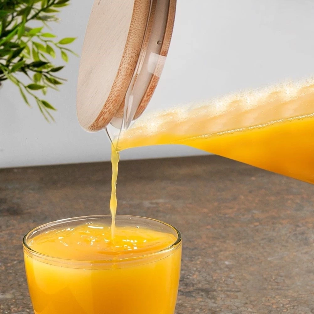 Dzbanek szklany z pokrywką bambusową 1,35 l