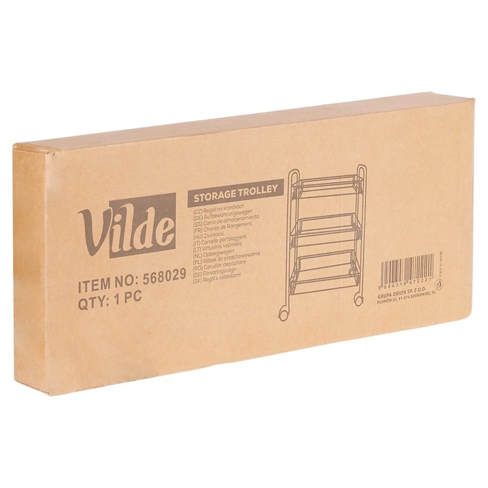 Wózek do przechowywania metalowy czarny 3-poziomowy