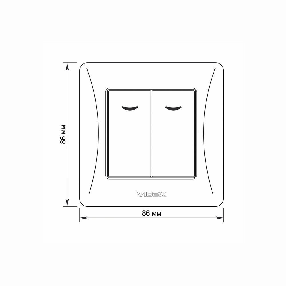 Włącznik podwójny z podświetleniem LED biały VIDEX BINERA