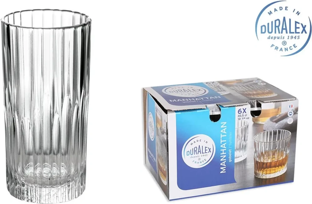 Szklanki do napojów 305ml hartowane szkło 6 szt. eleganckie Duralex