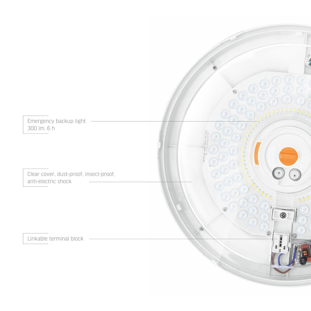 Lampa sufitowa awaryjna LED z czujnikiem ruchu VIDEX VL-CLR-EM300-2