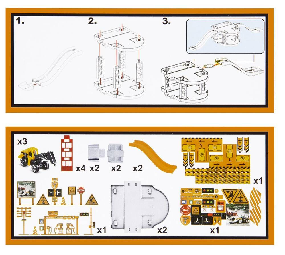 Parking dla pojazdów budowlanych w zestawie z 3 autkami