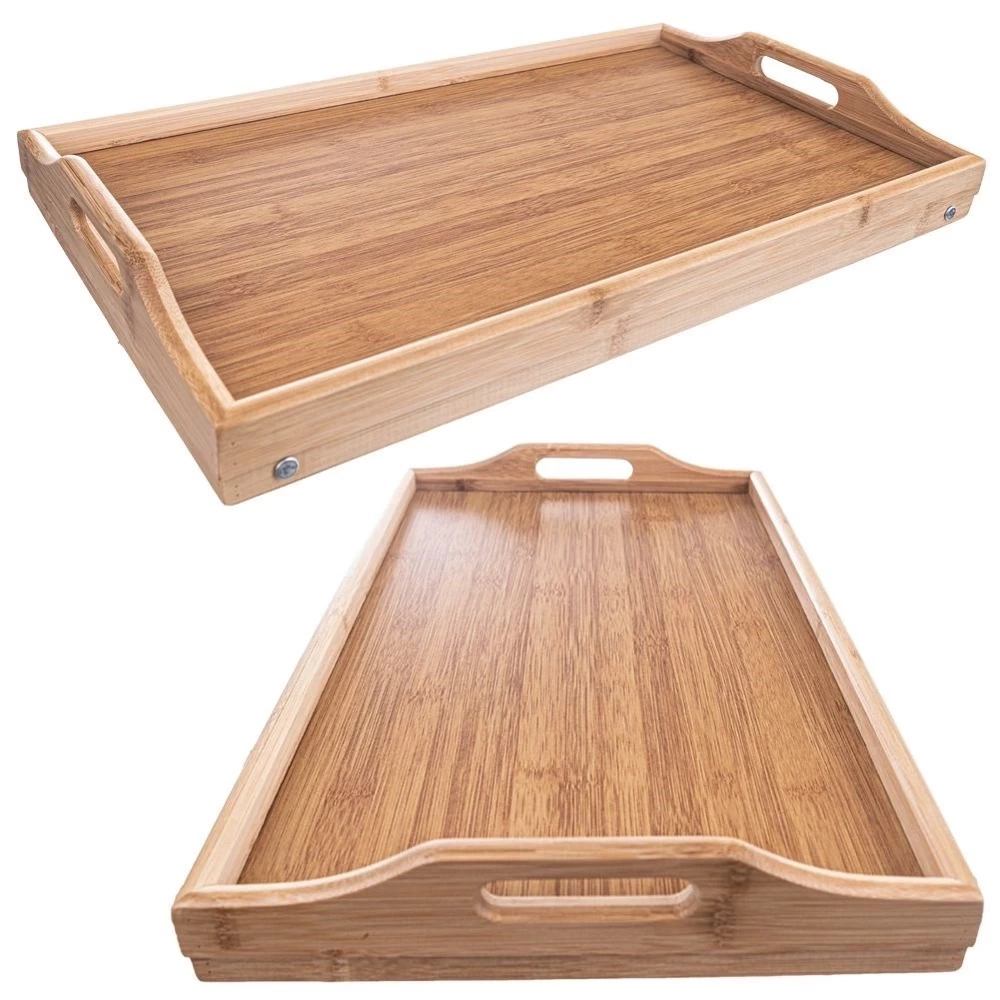 Stolik śniadaniowy bambusowy składany 50x30x24,5 cm