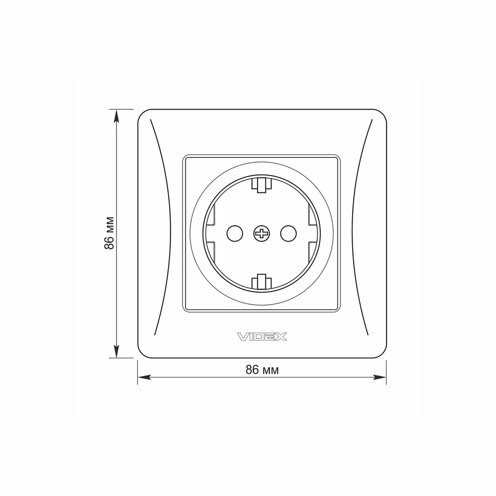 Gniazdo Schuko pojedyncze VIDEX BINERA białe IP20 250V 16A