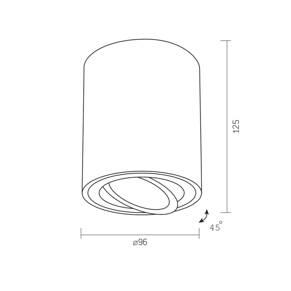 Oprawa Natynkowa Lampa Sufitowa Videx 1x GU10 Ruchoma Biała