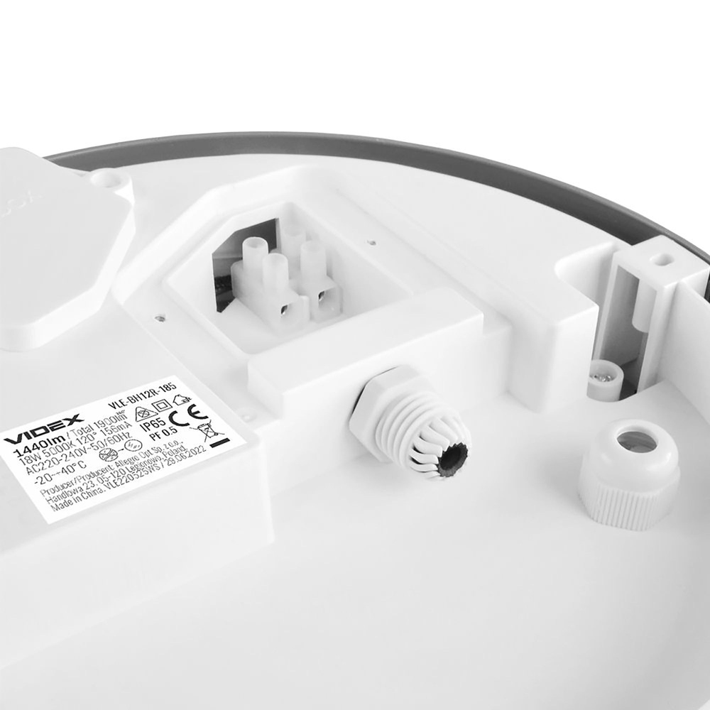 Oprawa sufitowa LED natynkowa plafon Videx 18W 1440lm 22cm Ciemno szary
