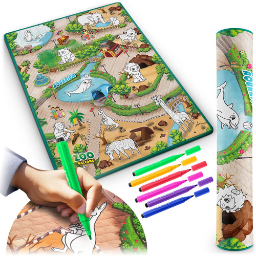 Zestaw kreatywny: 80 markerów alkoholowych + mata do kolorowania XXL 90x120 cm