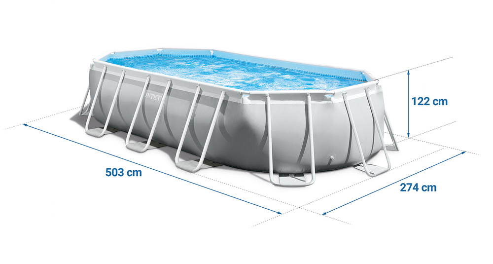 Basen ogrodowy stelażowy Prism Frame Oval 503x274x122 cm INTEX 26796 NP