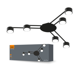 Lampa sufitowa Videx 30W 6x GX53 nowoczesna czarna halogen IP20