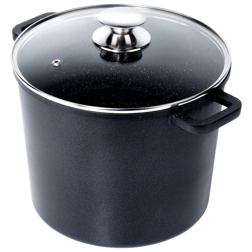 Garnek granitowy ze szklaną pokrywką wysoki GRANDE 7,6 l
