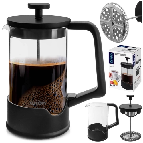 Zaparzacz tłokowy do kawy i herbaty szklany BLACK 650 ml