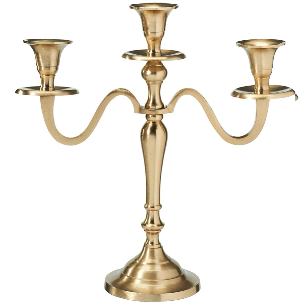 Świecznik kandelabr złoty 3-ramienny 30 cm