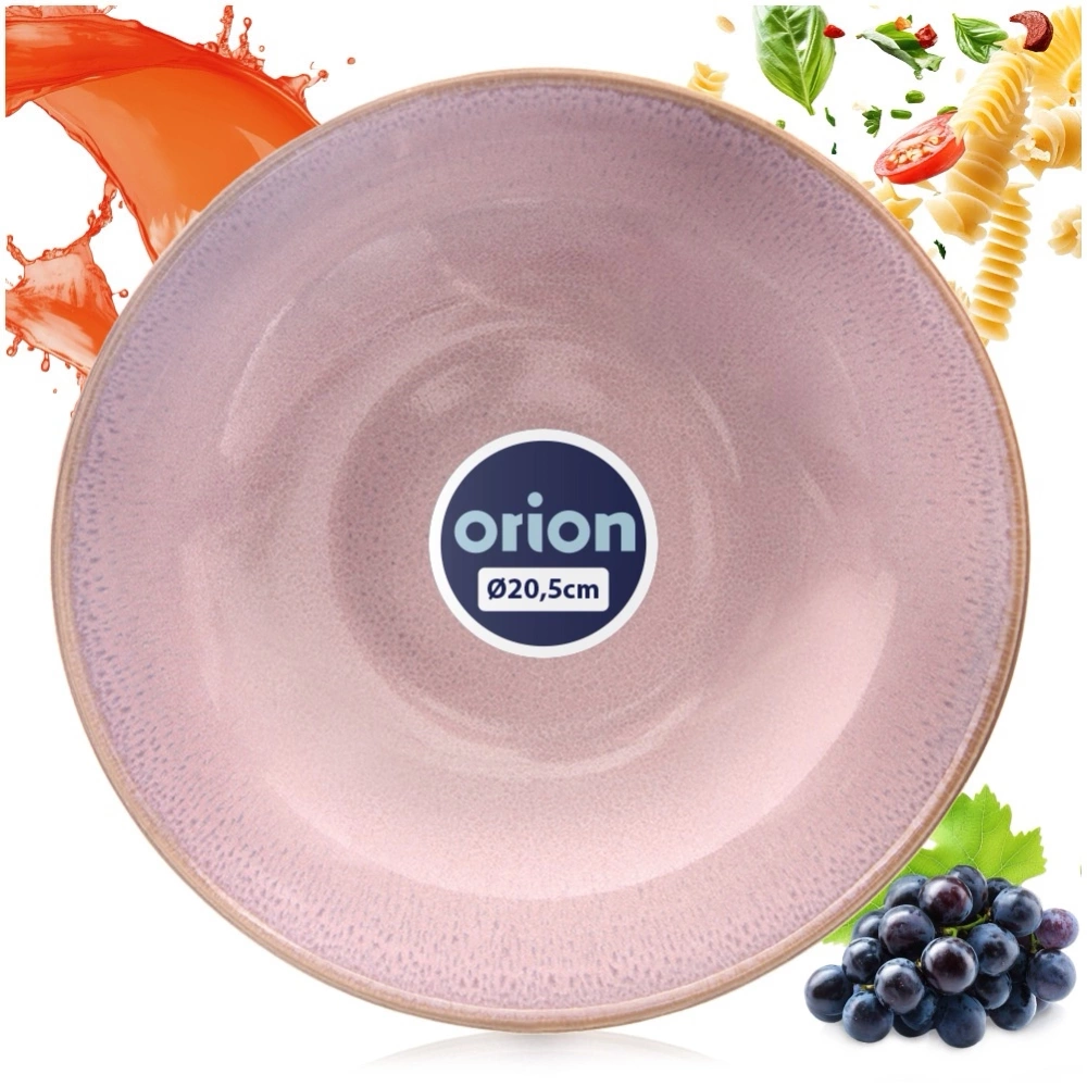 Talerz obiadowy głęboki ceramiczny różowy GLAZE 21 cm
