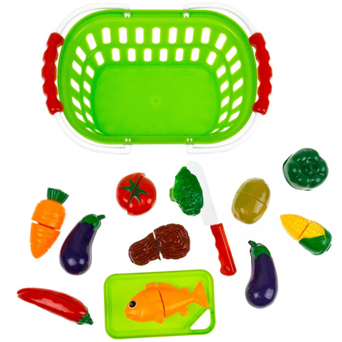 Koszyk zakupowy z warzywami do krojenia kolorowy ryba