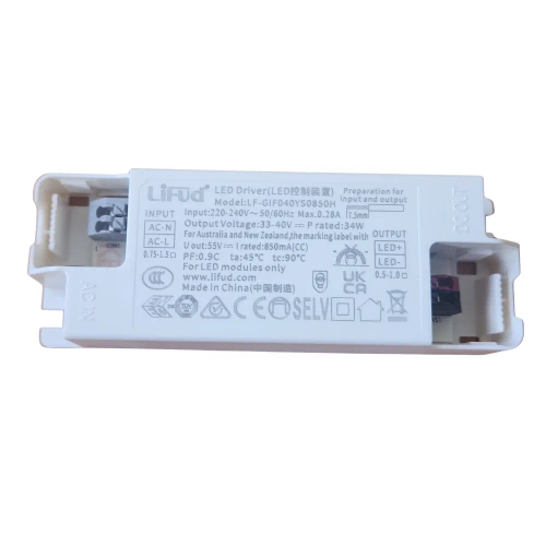 Zasilacz do COB paneli LED Lifud 34W LED DRIVER 33-40V 850mA