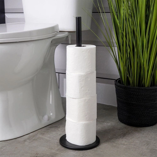 Stojak na papier toaletowy stalowy czarny 47 cm