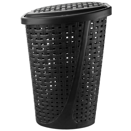 Kosz na pranie plastikowy czarny 45 l