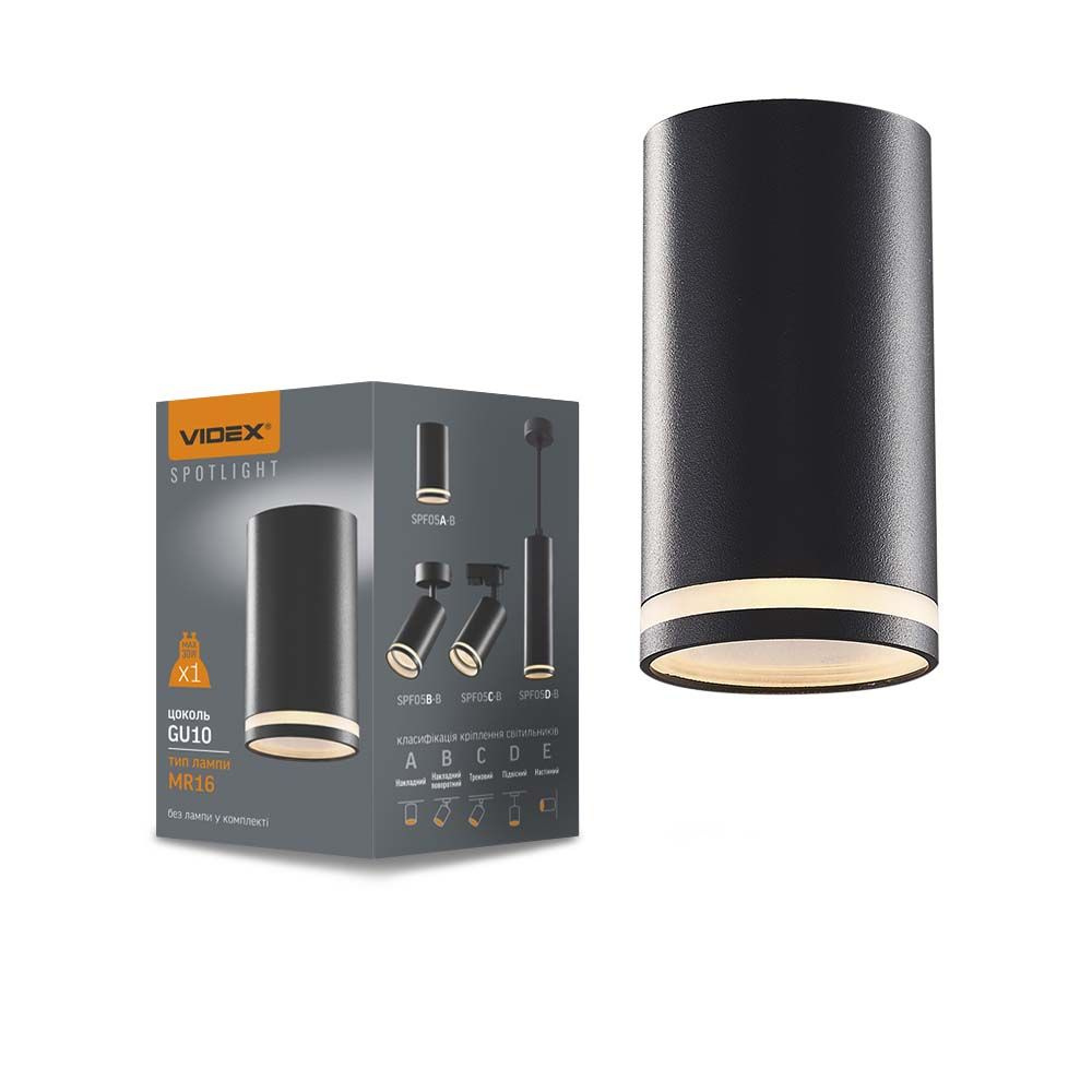 Oprawa sufitowa punktowa VIDEX-GU10-CARMELO-BLACK