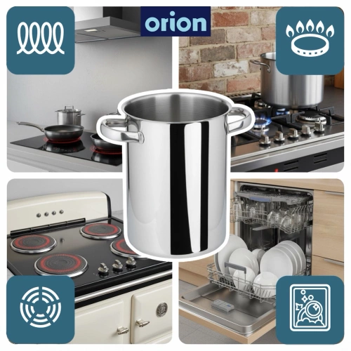 Garnek do szparagów i makaronu stalowy 14 cm, 3,2 l