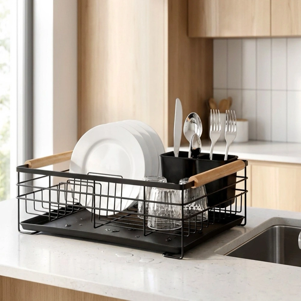 Suszarka na naczynia czarna 43x28,5x14,5 cm