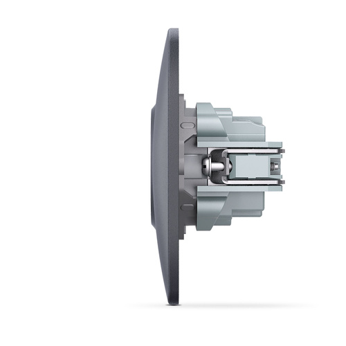 Gniazdo pojedyncze schuko czarne grafitowe VIDEX BINERA