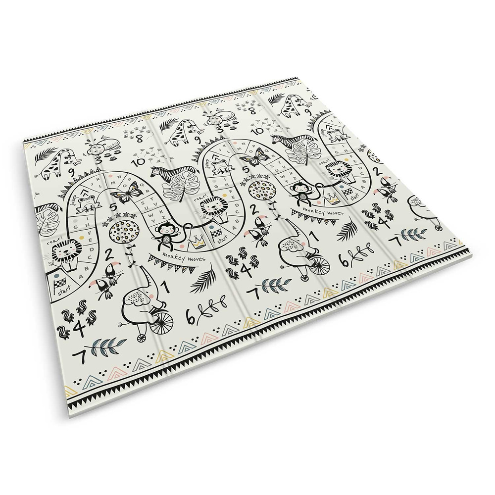 Mata piankowa edukacyjna składana 200 x 180 x 1 cm ocean-safari