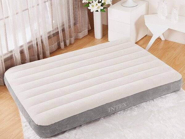Materac welurowy dmuchany Deluxe Twin 99x191x25 cm Intex 64101