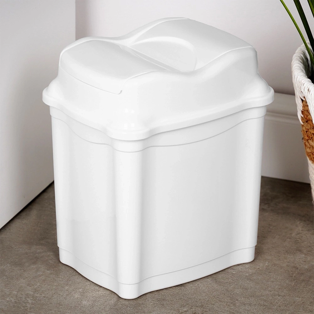 Kosz na śmieci plastikowy biały 5 l