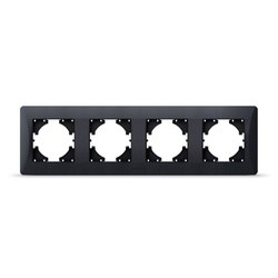 Ramka Pozioma do Gniazdek Videx Binera Poczwórna Natynkowa Czarna