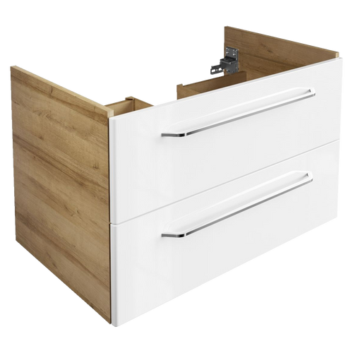 Szafka pod umywalkę 80 cm sękaty dąb + biały Milano Fackelmann 84205