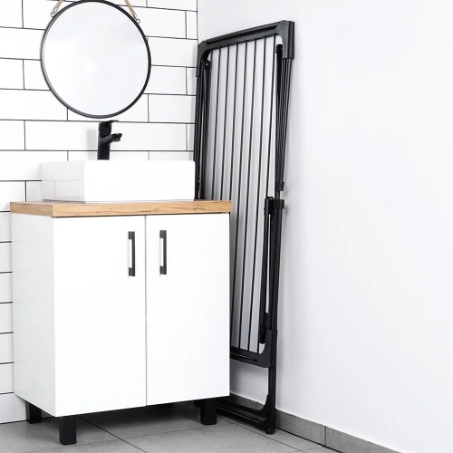 Suszarka na pranie metalowa czarna rozsuwana XXL 108-182 cm