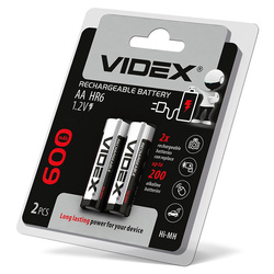 Akumulator Ni-MH VIDEX HR6/AA 600mAh podwójny blister (2 szt.)
