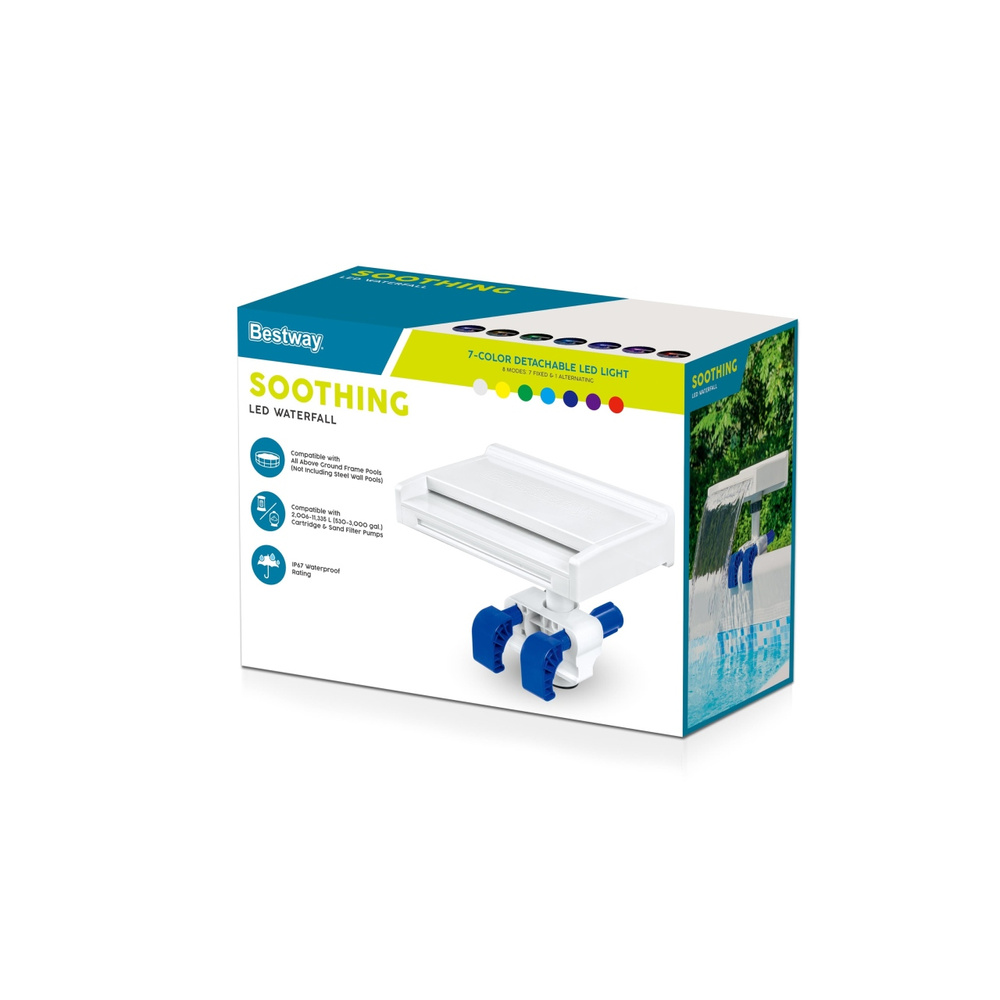 Bestway Flowclear Wodospad do basenu z oświetleniem LED 58619