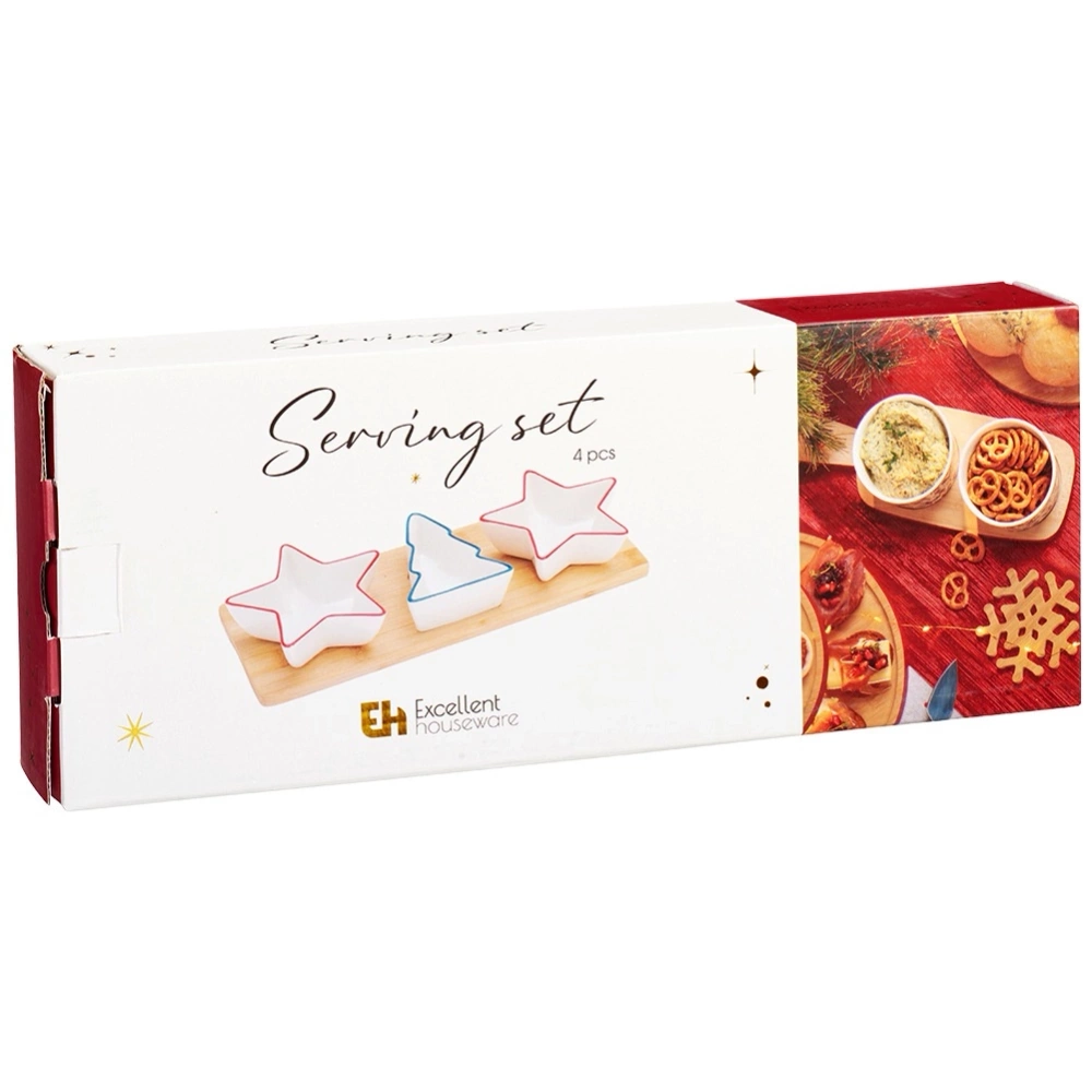 Miseczki na przekąski porcelanowe na tacy 4 el.