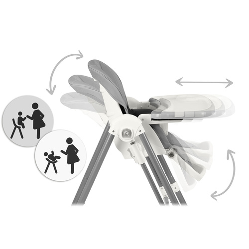 Krzesełko do karmienia Elite szare