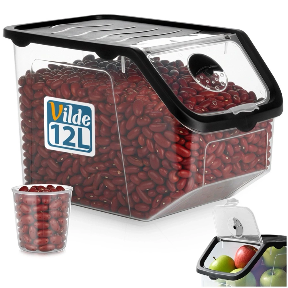 Pojemnik na warzywa i owoce z pokrywką przezroczysty 12 l
