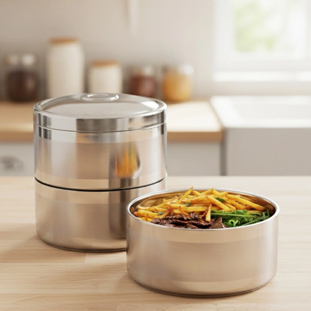 Menażka obiadowa termiczna stalowa 3-poziomowa 3x1,1 l