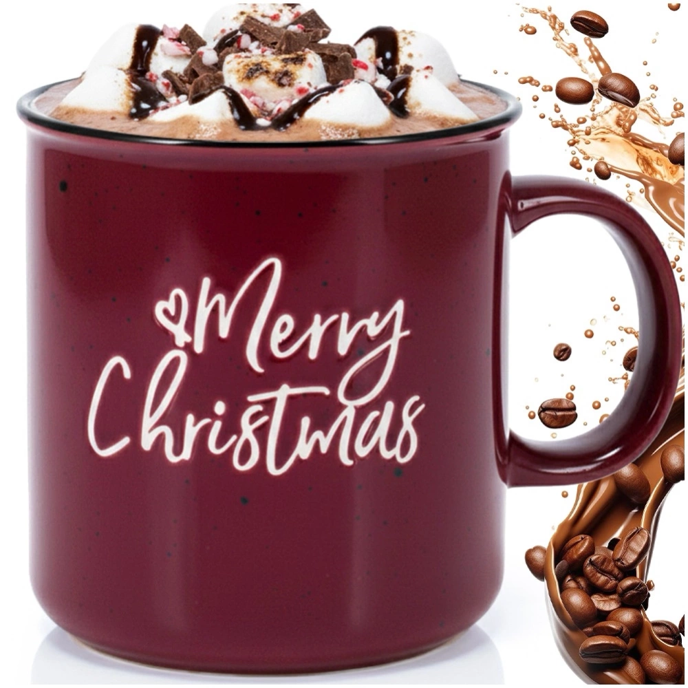 Kubek ceramiczny bordowy XXL 700 ml