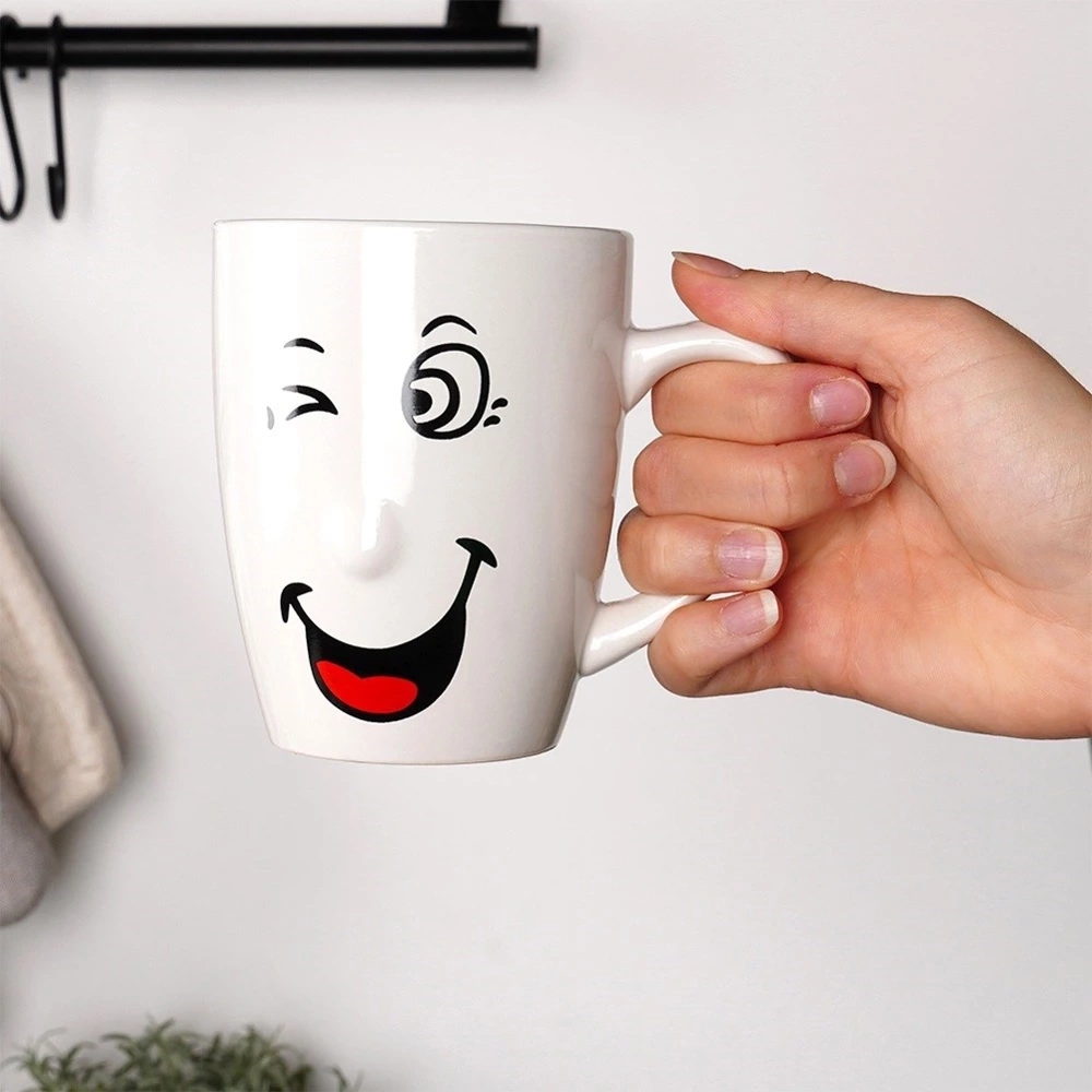 Kubki ceramiczne buźki 350 ml 6 szt.