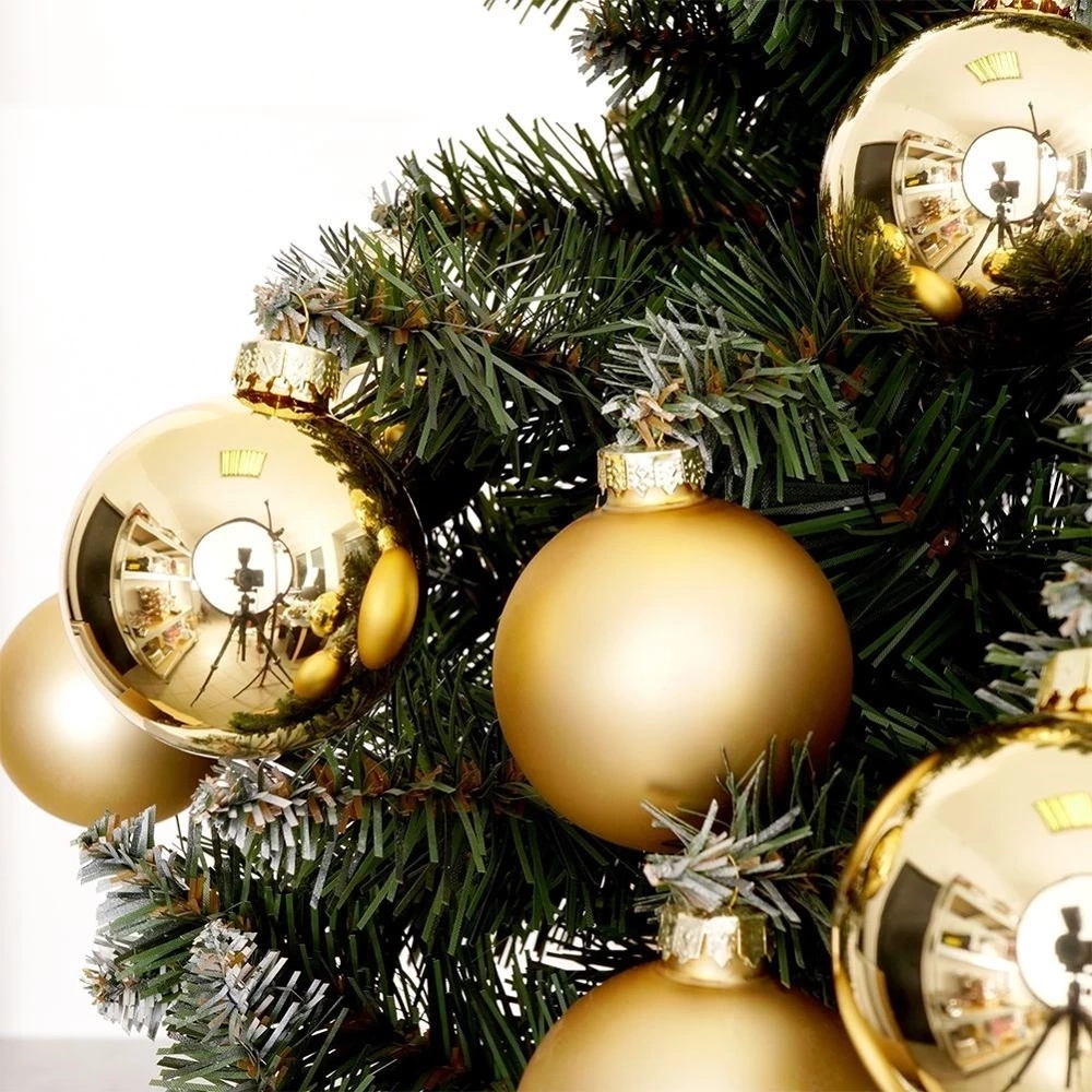 Bombki choinkowe szklane złote 6 cm 12 szt.