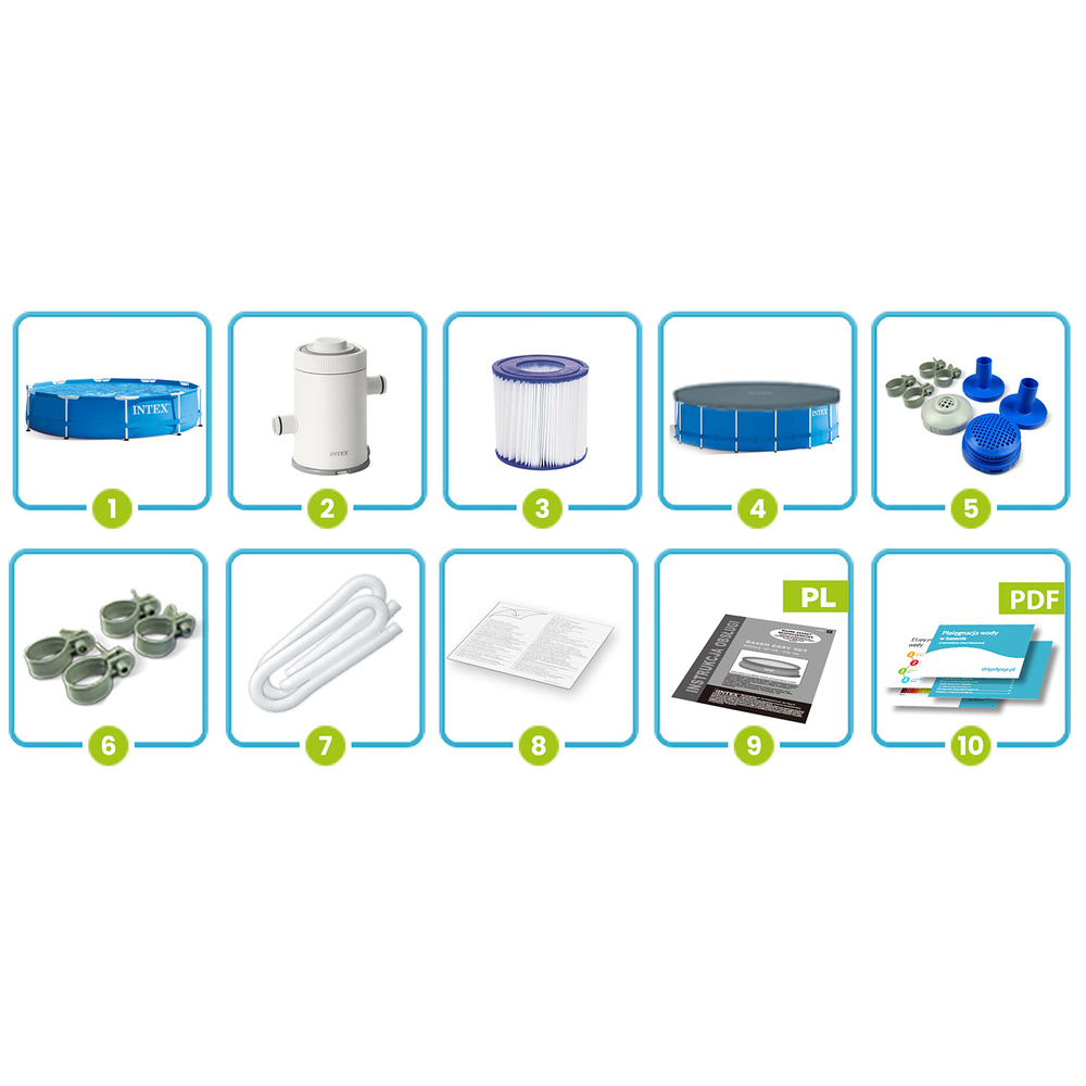 Basen ogrodowy stelażowy 305 x 76 cm zestaw 4w1 INTEX 28202