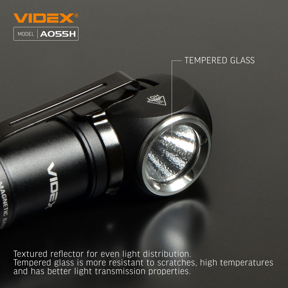 Latarka Videx 600lm IP68 LED 8 trybów zasięg 115m czołówka +PASEK NA GŁOWĘ