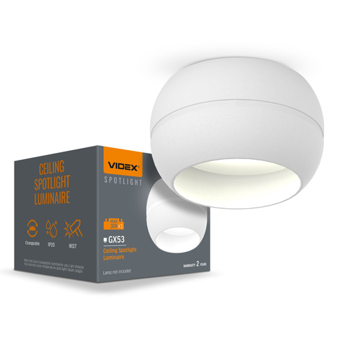 Oprawa sufitowa VIDEX do żarówki GX53 VL-SPF16A-W