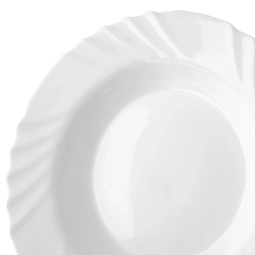 Talerz obiadowy głęboki szklany biały LUNA 22,5 cm, 350 ml