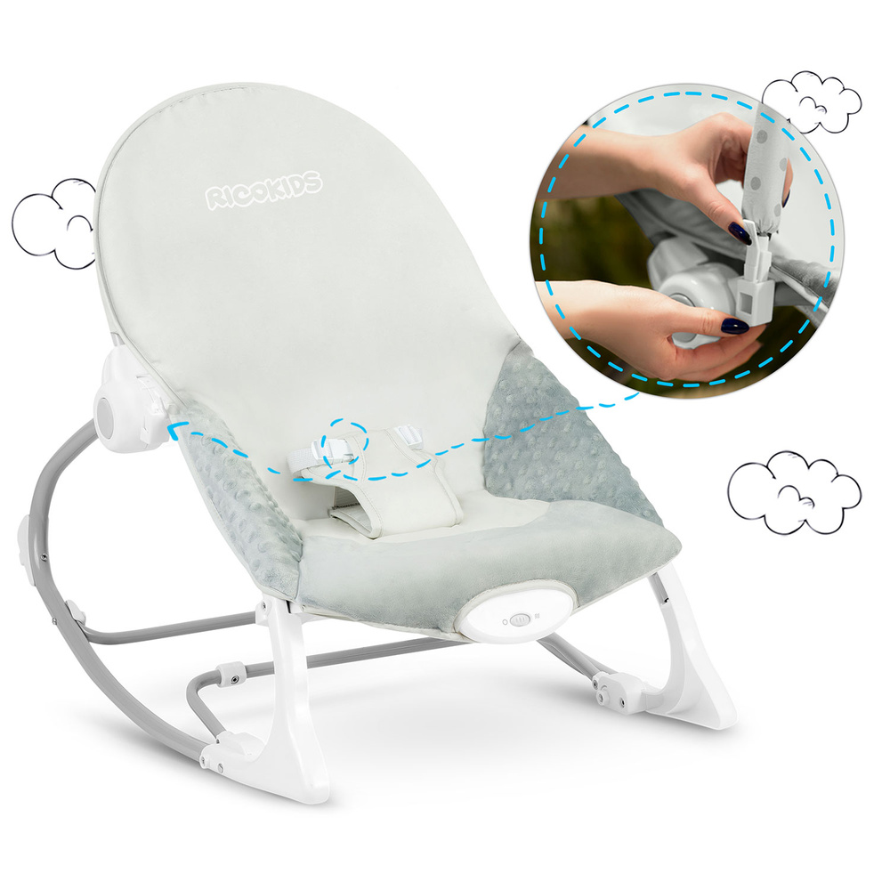 Leżaczek bujaczek z wibracją - szary