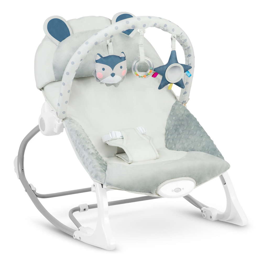 Leżaczek bujaczek z wibracją - szary