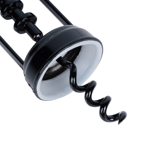 Korkociąg do wina metalowy czarny 16 cm