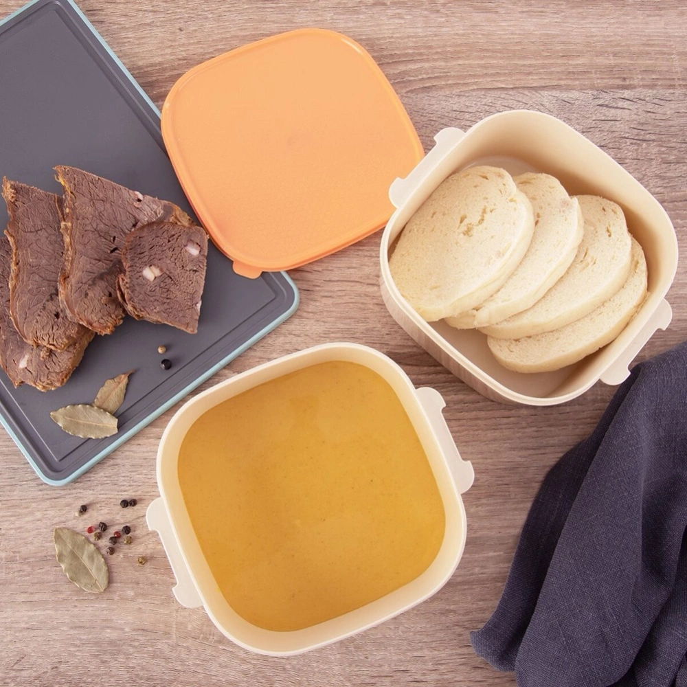 Menażka obiadowa plastikowa 4-poziomowa 2l, 3x1,15 l