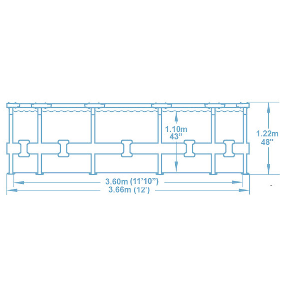 Basen ogrodowy stelażowy 366 x 122 cm 18w1 Bestway 56420 + maszynka do baniek GRATIS