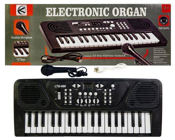 Duże organki, pianinko, keyboard z mikrofonem